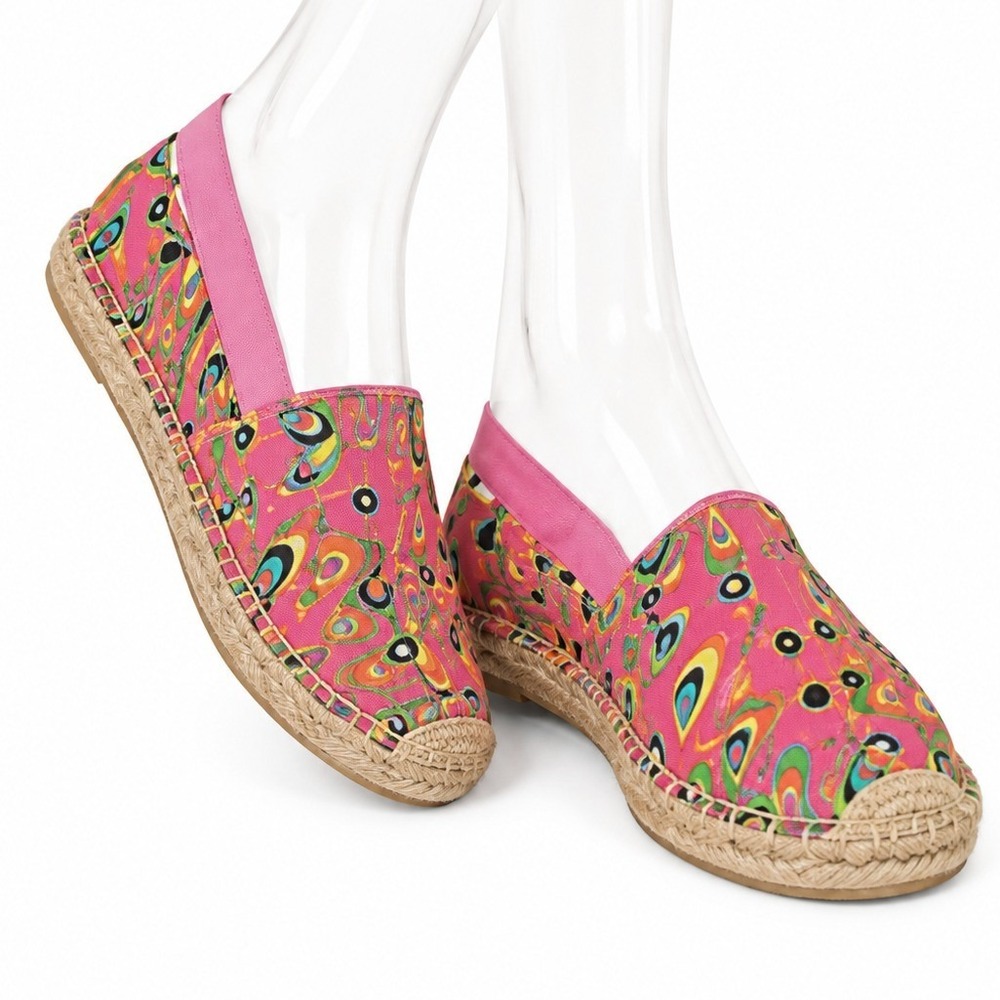 Loudmouth Lucky Espadrille Flat Shoes Pink Psyche… - image 1